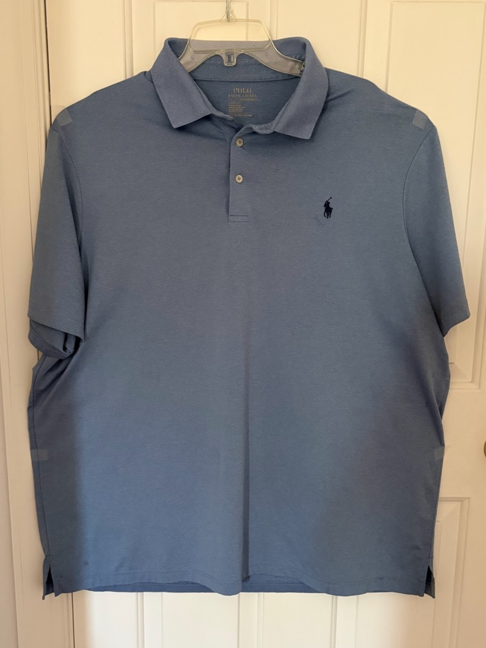 Polo Ralph Lauren Men Light Blue Short-Sleeve Performance Polo w/ Navy Pony XXL - Picture 4 of 8